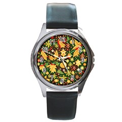 Christmas Pattern Round Metal Watch