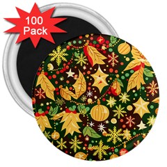 Christmas Pattern 3  Magnets (100 Pack)