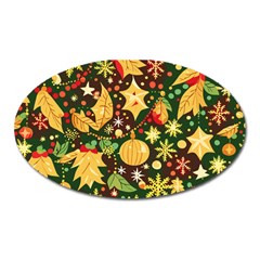 Christmas Pattern Oval Magnet