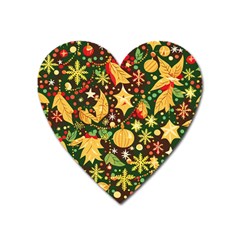 Christmas Pattern Heart Magnet