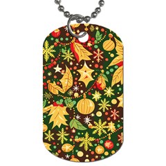 Christmas Pattern Dog Tag (one Side)