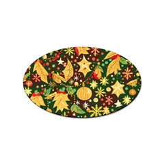 Christmas Pattern Sticker Oval (10 Pack)