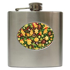 Christmas Pattern Hip Flask (6 Oz)