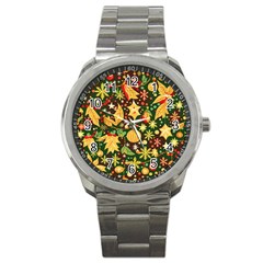 Christmas Pattern Sport Metal Watch