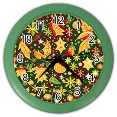 Christmas Pattern Color Wall Clock