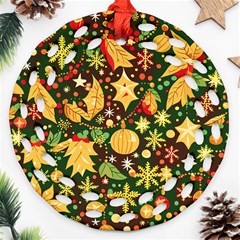 Christmas Pattern Ornament (round Filigree)