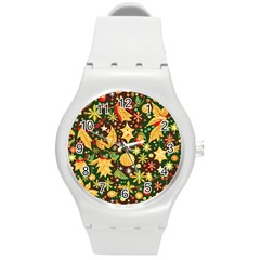 Christmas Pattern Round Plastic Sport Watch (m)