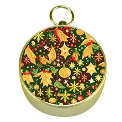 Christmas Pattern Gold Compasses