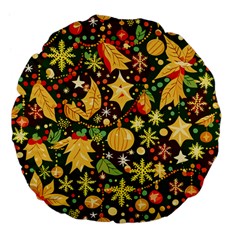 Christmas Pattern Large 18  Premium Flano Round Cushions