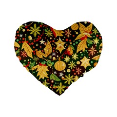 Christmas Pattern Standard 16  Premium Flano Heart Shape Cushions