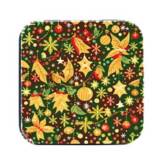 Christmas Pattern Square Metal Box (black) by Valentinaart