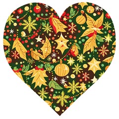 Christmas Pattern Wooden Puzzle Heart by Valentinaart