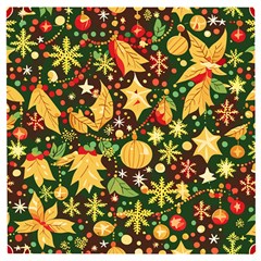 Christmas Pattern Wooden Puzzle Square