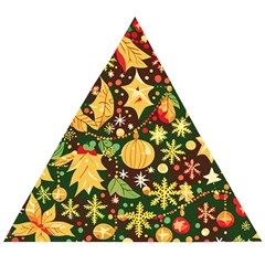 Christmas Pattern Wooden Puzzle Triangle by Valentinaart