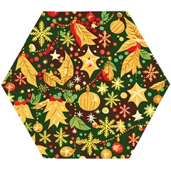 Christmas Pattern Wooden Puzzle Hexagon