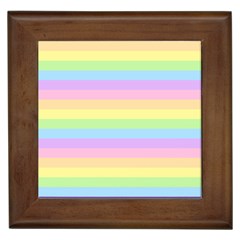 Cute Pastel Rainbow Stripes Framed Tile by Ket1n9