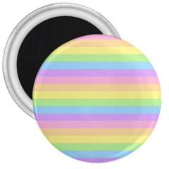 Cute Pastel Rainbow Stripes 3  Magnets by Ket1n9