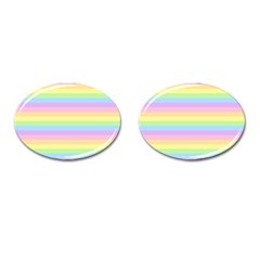 Cute Pastel Rainbow Stripes Cufflinks (oval) by Ket1n9