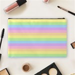 Cute Pastel Rainbow Stripes Cosmetic Bag (Large) Back