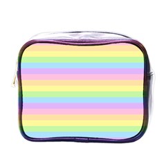 Cute Pastel Rainbow Stripes Mini Toiletries Bag (one Side) by Ket1n9