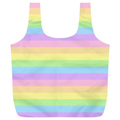 Cute Pastel Rainbow Stripes Full Print Recycle Bag (xl)