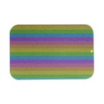 Cute Pastel Rainbow Stripes Open Lid Metal Box (Silver)   Front