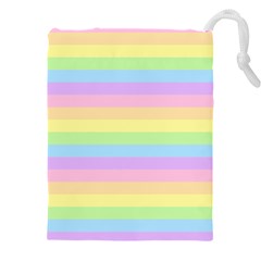 Cute Pastel Rainbow Stripes Drawstring Pouch (5xl) by Ket1n9