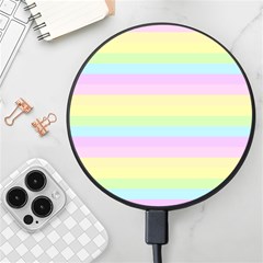 Cute Pastel Rainbow Stripes Wireless Fast Charger(black) by Ket1n9