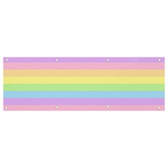 Cute Pastel Rainbow Stripes Banner And Sign 9  X 3  by Ket1n9