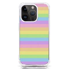 Cute Pastel Rainbow Stripes Iphone 14 Pro Tpu Uv Print Case by Ket1n9