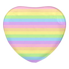 Cute Pastel Rainbow Stripes Heart Glass Fridge Magnet (4 Pack) by Ket1n9