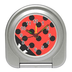 Abstract-bug-cubism-flat-insect Travel Alarm Clock by Ket1n9