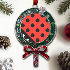 Abstract-bug-cubism-flat-insect Metal X mas Lollipop With Crystal Ornament by Ket1n9