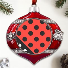 Abstract-bug-cubism-flat-insect Metal Snowflake And Bell Red Ornament by Ket1n9