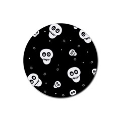 Skull Pattern Rubber Round Coaster (4 Pack) by Ket1n9