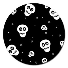 Skull Pattern Magnet 5  (round)