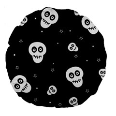 Skull Pattern Large 18  Premium Flano Round Cushions by Ket1n9