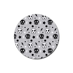 Skull-pattern- Rubber Coaster (round) by Ket1n9