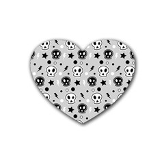 Skull-pattern- Rubber Coaster (heart) by Ket1n9