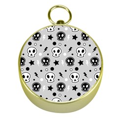 Skull-pattern- Gold Compasses by Ket1n9