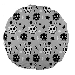 Skull-pattern- Large 18  Premium Flano Round Cushions by Ket1n9