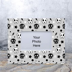 Skull-pattern- White Tabletop Photo Frame 4 x6  by Ket1n9