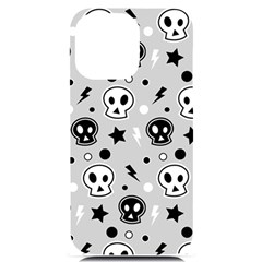 Skull-pattern- Iphone 14 Pro Max Black Uv Print Case by Ket1n9