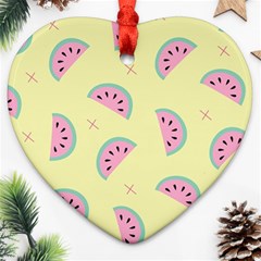 Watermelon Wallpapers  Creative Illustration And Patterns Heart Ornament (two Sides) by Ket1n9