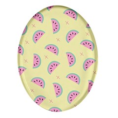 Watermelon Wallpapers  Creative Illustration And Patterns Oval Glass Fridge Magnet (4 Pack) by Ket1n9