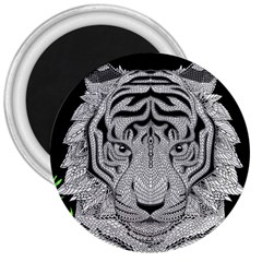 Tiger Head 3  Magnets by Ket1n9