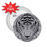 Tiger Head 2.25  Buttons (10 pack)  Front