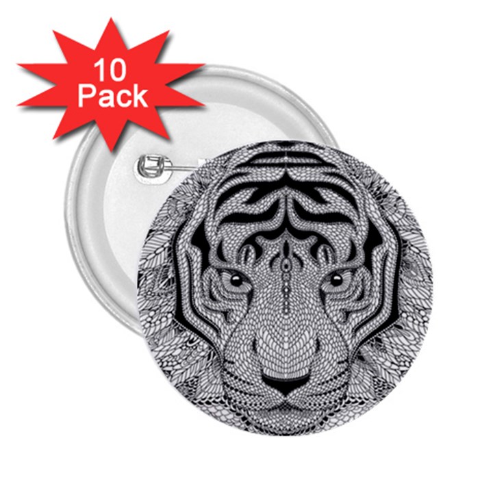 Tiger Head 2.25  Buttons (10 pack) 