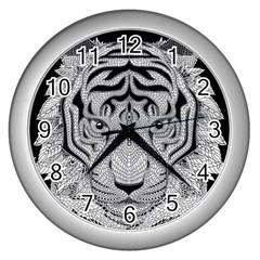 Tiger Head Wall Clock (silver) by Ket1n9