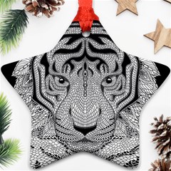 Tiger Head Star Ornament (two Sides) by Ket1n9